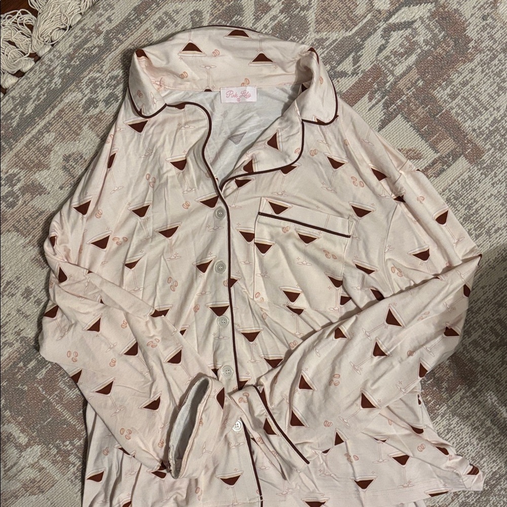Pink Lily espresso martini Pajama Set - Picture 3 of 5